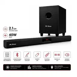 Falabella Barra de Sonido 2.1 con Bluetooth Usb Subwoofer Inalambrico y Pantalla Led oferta