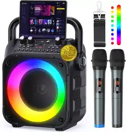 Falabella Máquina de karaoke, altavoz Bluetooth portátil con 2 micrófonos oferta