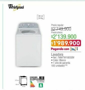 Jumbo Lavadora whirlpool oferta