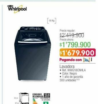 Jumbo Lavadora whirlpool oferta