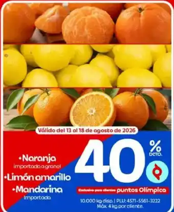 Naranja Limón amarillo Mandarina