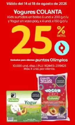 Olímpica Yogures Colanta oferta