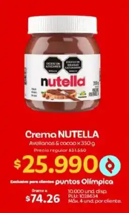 Olímpica Nutella Crema Nutella Avellanas & cacao oferta