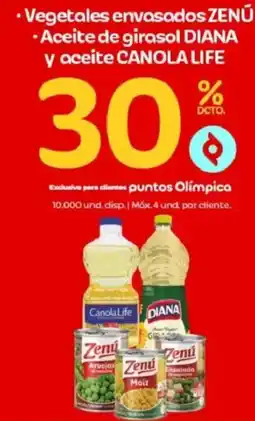 Olímpica Zenu vegetales envasados oferta