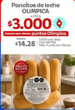 Olímpica Olimpica pancitos de leche oferta