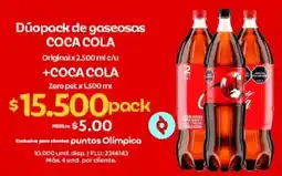 Olímpica Coca Cola dúopack de gaseosas oferta