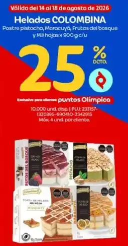 Olímpica Helados Colombina oferta
