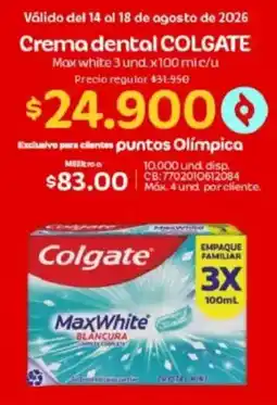 Olímpica Colgate crema dental MaxWhite oferta