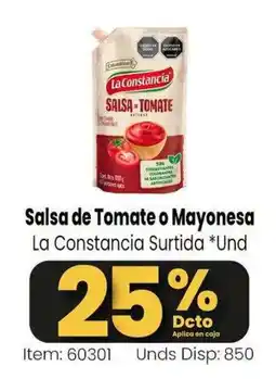 MercaTodo La Constancia Salsa de Tomate o Mayonesa oferta