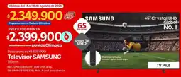 Olímpica Televisor samsung 65" oferta