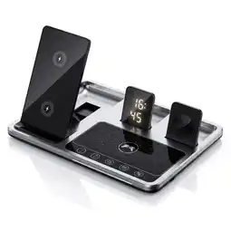 Falabella Cargador Inalámbrico 4 en 1 R11 Carga Rápida 15W con Reloj LED oferta