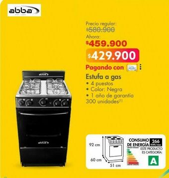 Metro Estufa a gas abba oferta