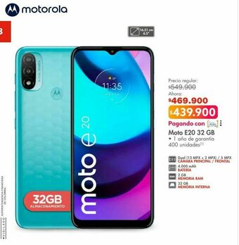 Metro Moto e20 32 gb oferta