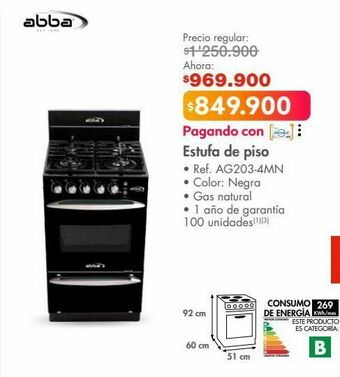 Metro Estufa de piso abba oferta