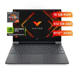 Falabella Laptop Gaming Victus 15-fb3021la, AMD Ryzen 7, 16 GB RAM, NVIDIA GeForce RTX 4050, 512 GB SSD oferta