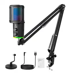 Falabella Micrófono Condensador Usb Rgb Profesional Brazo Articulado oferta