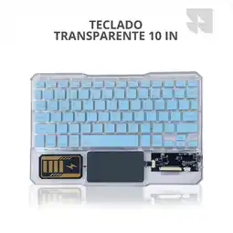 Falabella Teclado Inalámbrico Transparente Multidispositivo Touchpad Dual Connection Bluetooth 2.4ghz oferta