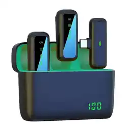 Falabella Kit Micrófonos Lavalier Inalámbricos Doble 2.4GHz USB-C con Estuche de Carga oferta