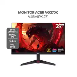 Falabella MONITOR NITRO GAMER - 27 - VG270K - 160HZ - PANEL IPS - 0.5MS - 4K UHD - AMD FreeSync - HDR10 oferta