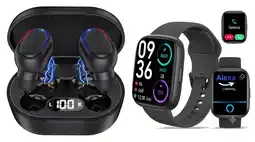 Falabella Combo Reloj Inteligente Con Alexa Smartwatch+Auriculares Bluetooth TWS oferta