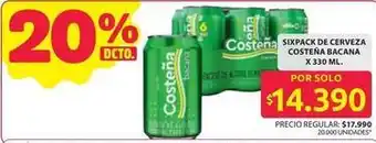 Costeña - sixpack de cerveza bacana
