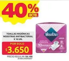 Ara Nosotras - toallas higiénicas nosotras antibacterial oferta