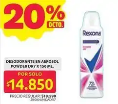 Ara Rexona - desodorante en aerosol powder dry oferta