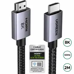 Falabella Cable Hdmi 8K 2.1 48gbps, 8k@60hz Y 4k@120hz 2 Metros oferta