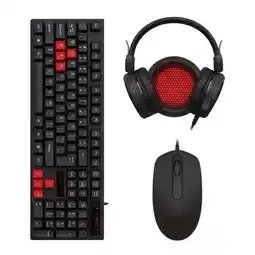 Falabella Kit Completo Gaming Teclado Óptico Mouse Diadema Textura Negra Pulsaciones Silenciosas oferta