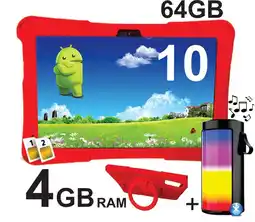 Falabella Tablet Niños 10 Pulgadas 4GB RAM Doble SIM Android 14 64GB Rojo oferta