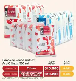 Makro Aro Pacas de Leche Uat Uht oferta