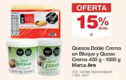 Makro Aro Quesos Doble Crema en Bloque y Queso Crema oferta