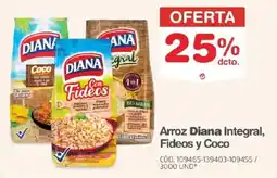 Makro Diana arroz integral fideos y coco oferta