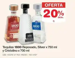 Makro Tequilas 1800 Reposado, Silver y Cristalino oferta