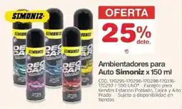 Makro Ambientadores para Auto Simoniz oferta