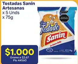 La Gran Colombia Tostadas Sanín Artesanas oferta