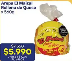 La Gran Colombia El Maizal arepas de maiz rellena de queso oferta