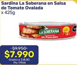 La Gran Colombia La Soberana sardina en salsa de tomate ovalada oferta
