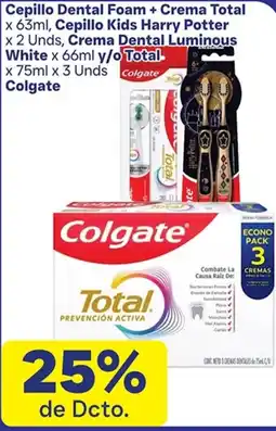 La Gran Colombia Colgate Cepillo Dental Foam + Crema Total Cepillo Kids Harry Potter Crema Dental Luminous White oferta