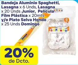 La Gran Colombia Bandeja Aluminio Spaghetti, Lasagna x 6 Unds, Lasagna x 20 Unds Junior, Película Film Plástica x 20mts y/o Plato Selva Hondo oferta