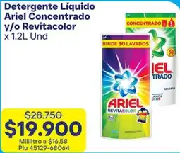 La Gran Colombia Detergente Líquido Ariel Concentrado y/o Revitacolor oferta