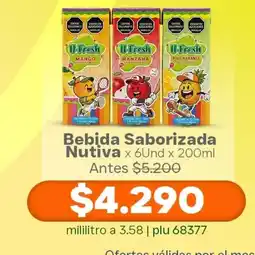 La Gran Colombia U Fresh Bebida Saborizada Nutiva oferta