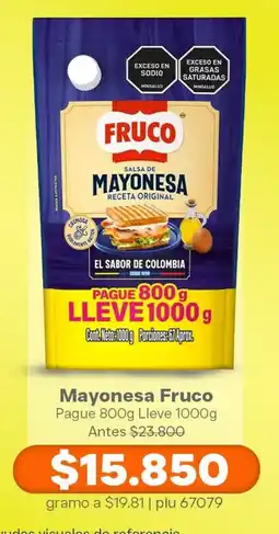 La Gran Colombia Mayonesa Fruco oferta