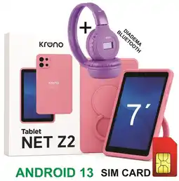 Falabella Tablet 7 Pulgadas Sim Card 32GB Android 13 + DIADEMA Bluetooth ROSADO oferta