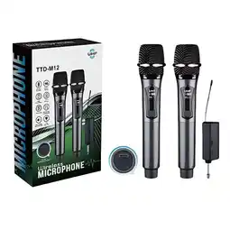 Falabella Sistema de Micrófonos Inalámbricos UHF Doble con Receptor Recargable para Karaoke y Eventos oferta