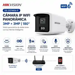 Falabella Cámara IP WiFi Panorámica 3MP+3MP con Visión 180°, Audio Bidireccional e IP67 para NVS oferta