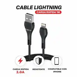 Falabella Cable de Datos y Carga De USB-A para Lightning ( Iphone,Ipad ), Corriente de Carga 2.0 A de 1 Metro oferta