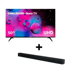 Falabella Combo TV 50 4K 50KR15 T2 ROKU + Barra de Sonido 30W - SB30Y oferta