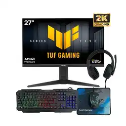 Falabella MONITOR TUF GAMING - 27 - 210HZ - PANEL IPS - 0,3MS - PIVOTE - QHD - ADAPTIVE SYNC + COMBO 4-1 oferta