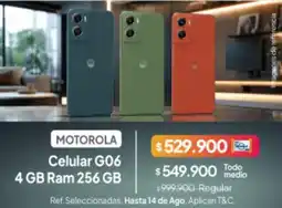 Jumbo Motorola - celular g06 4 gb ram 256 gb oferta
